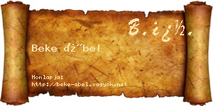 Beke Ábel névjegykártya