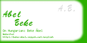 abel beke business card